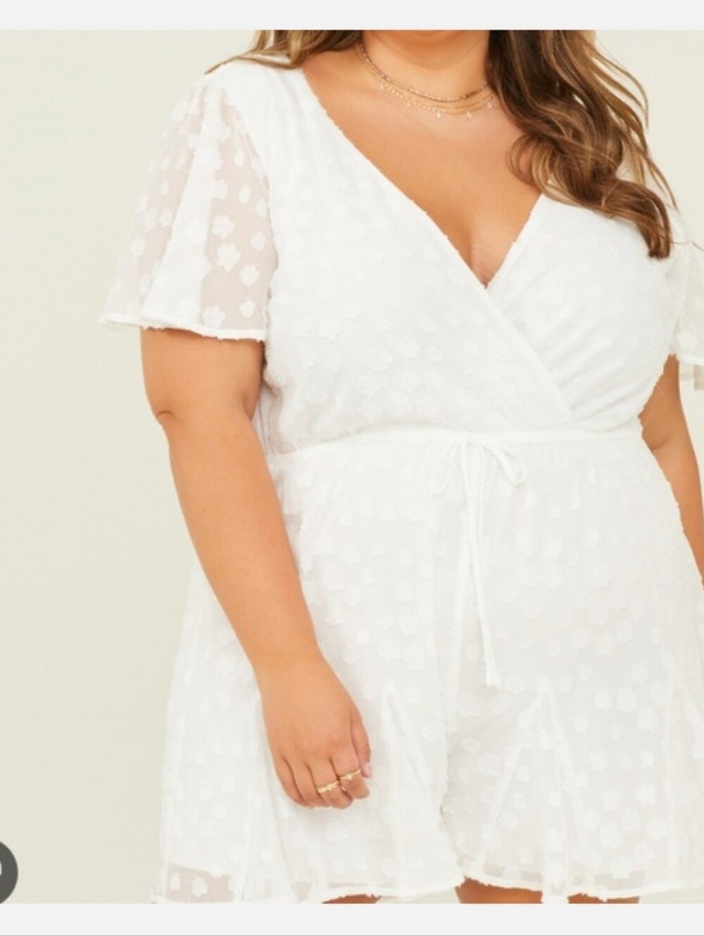 ARULA White Eyelet Wrap Romper - Picture 2 of 7